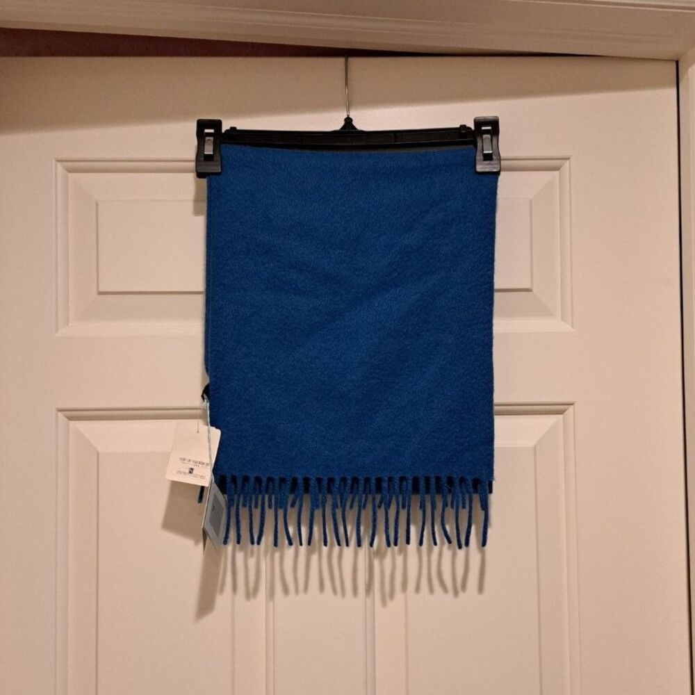 New Allea Milano 100% Cashmere Scarf - Blue, Italian Designer With Tags